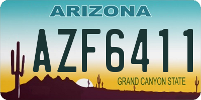 AZ license plate AZF6411