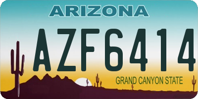 AZ license plate AZF6414