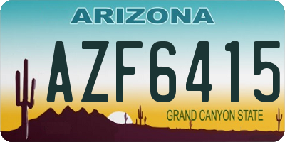 AZ license plate AZF6415