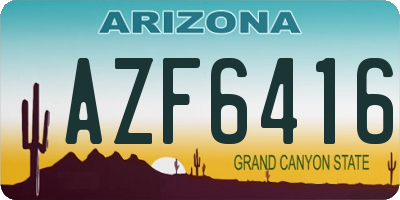 AZ license plate AZF6416