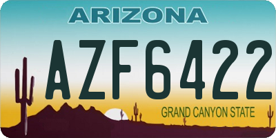 AZ license plate AZF6422