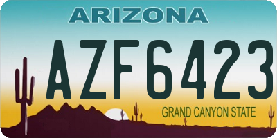 AZ license plate AZF6423