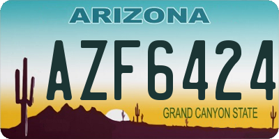 AZ license plate AZF6424