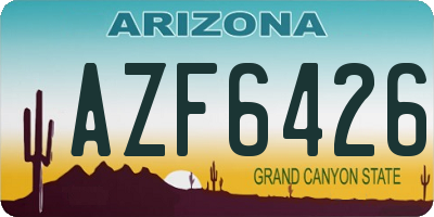 AZ license plate AZF6426