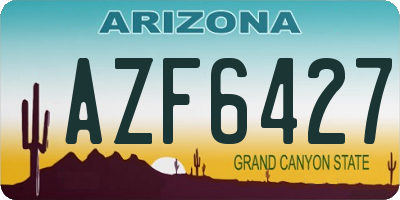 AZ license plate AZF6427