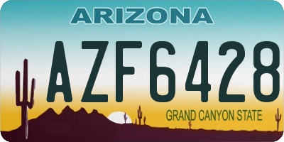 AZ license plate AZF6428