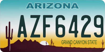 AZ license plate AZF6429