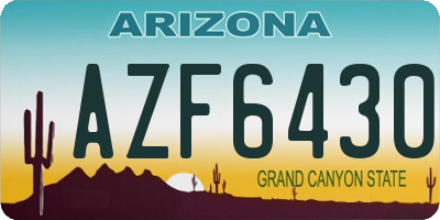 AZ license plate AZF6430