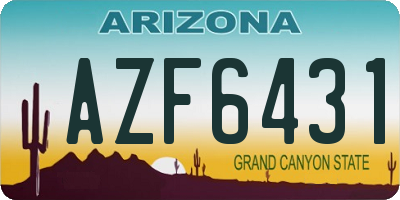 AZ license plate AZF6431