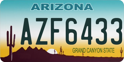 AZ license plate AZF6433