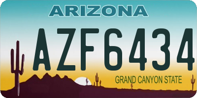AZ license plate AZF6434