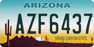 AZ license plate AZF6437
