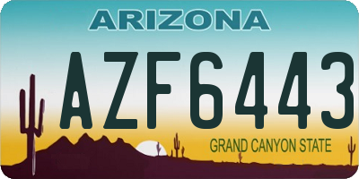 AZ license plate AZF6443