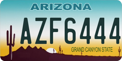 AZ license plate AZF6444