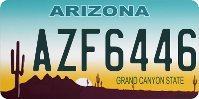 AZ license plate AZF6446