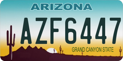 AZ license plate AZF6447