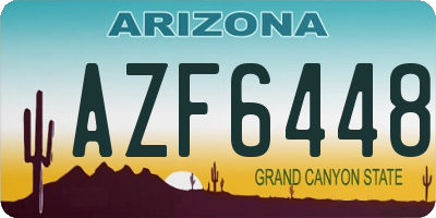 AZ license plate AZF6448
