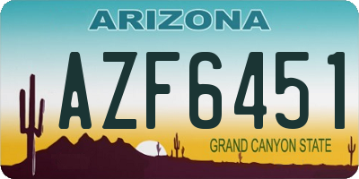 AZ license plate AZF6451