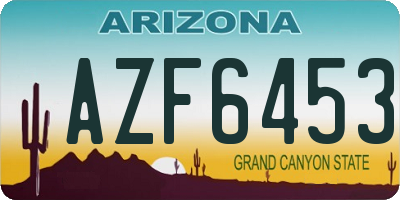 AZ license plate AZF6453