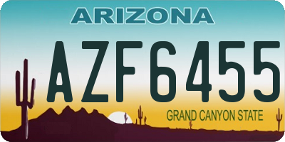 AZ license plate AZF6455