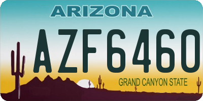 AZ license plate AZF6460