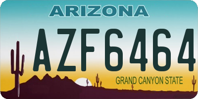 AZ license plate AZF6464