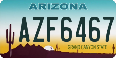 AZ license plate AZF6467