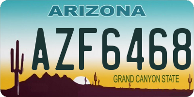 AZ license plate AZF6468