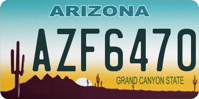 AZ license plate AZF6470