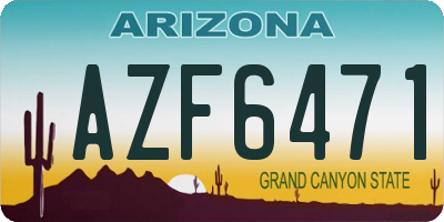 AZ license plate AZF6471