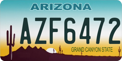 AZ license plate AZF6472