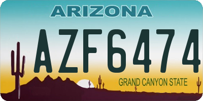 AZ license plate AZF6474