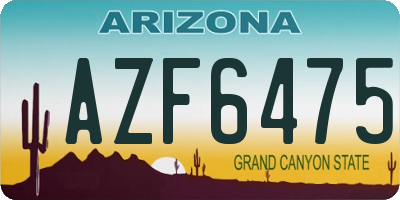 AZ license plate AZF6475