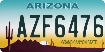 AZ license plate AZF6476