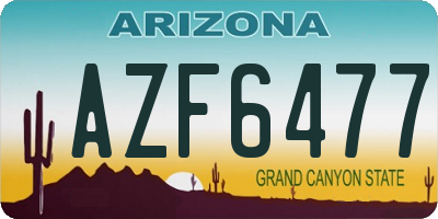 AZ license plate AZF6477