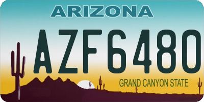 AZ license plate AZF6480