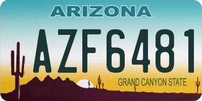 AZ license plate AZF6481