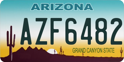 AZ license plate AZF6482