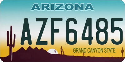 AZ license plate AZF6485
