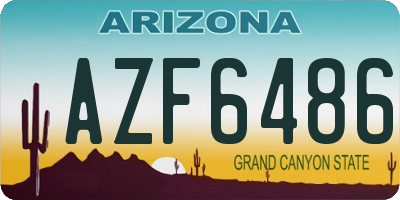 AZ license plate AZF6486