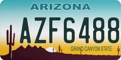 AZ license plate AZF6488