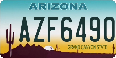 AZ license plate AZF6490