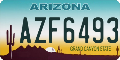 AZ license plate AZF6493