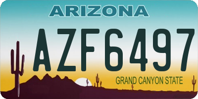 AZ license plate AZF6497