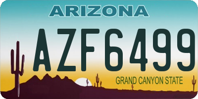 AZ license plate AZF6499