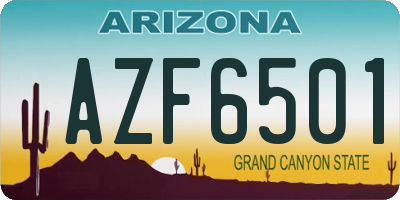 AZ license plate AZF6501