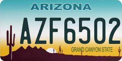 AZ license plate AZF6502