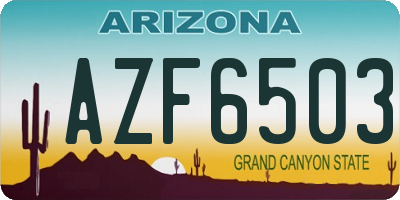 AZ license plate AZF6503