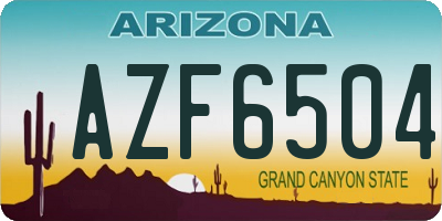 AZ license plate AZF6504