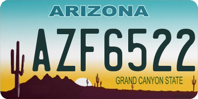 AZ license plate AZF6522